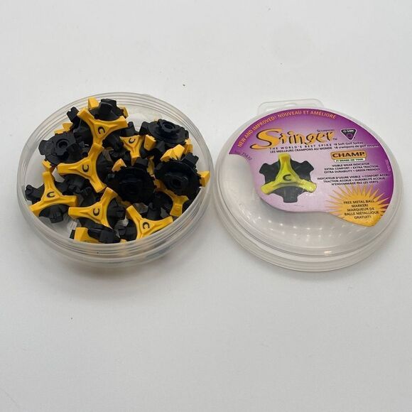 NEW Champ Soft Spikes 18 Q-LOK System Cleats Golf Stinger Scorpion in carry case - Picture 1 of 2